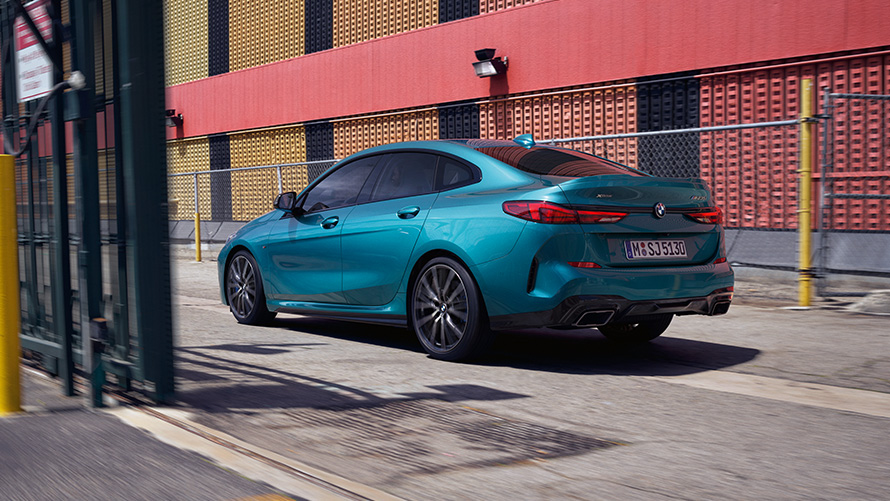 BMW 2 Series Gran Coupé Snapper Rocks Blue metallic F44 three-quarter rear view