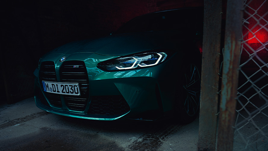 BMW M3 Sedan G80 2020 Isle of Man Green metallic lateral front