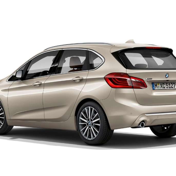 BMW 2 Series Active Tourer Model Luxury Line 225i xDrive F45 2018 Jucaro Beige metallic three-quarter rear view
