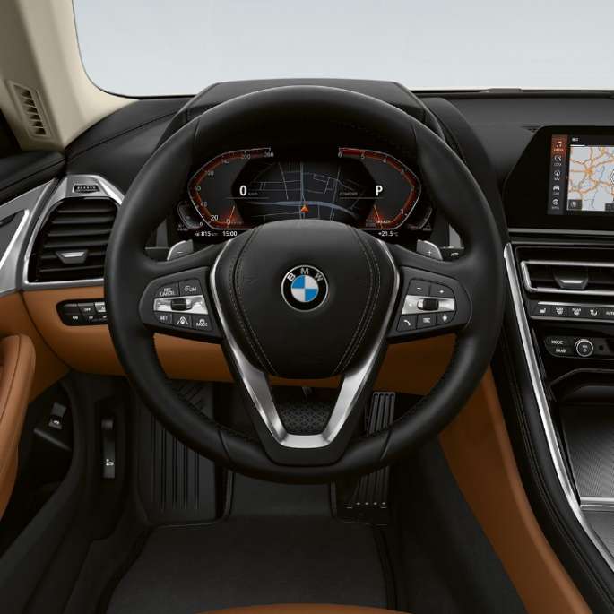 BMW 8 Series Coupé, Cockpit, Interior trim finishers Aluminium 'Mesh effect' dark.