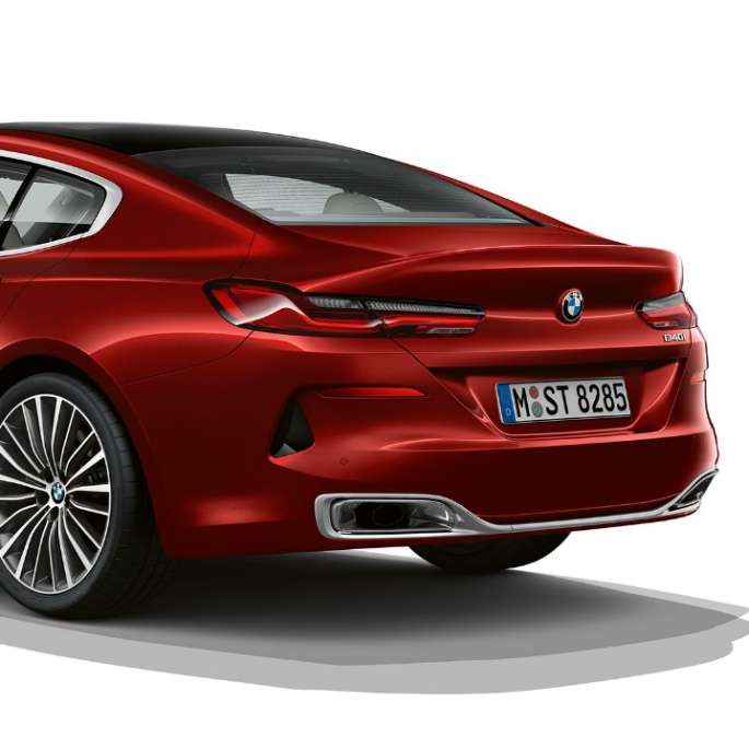 BMW 8 Series Gran Coupé, base model three-quarter rear shot